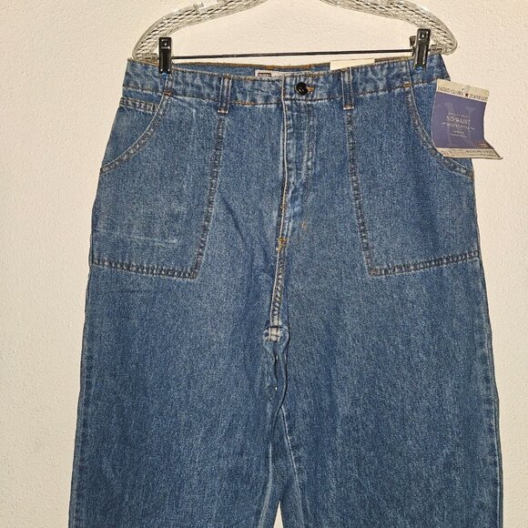 NWT Faded Glory Blue Jeans Size 8 No Waist Modern Style Looser Fit Medium Stone - Picture 2 of 12